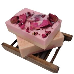 Pomegranate & Pink French Clay Cocoa Butter Bar Handcrafted Soa All Natural